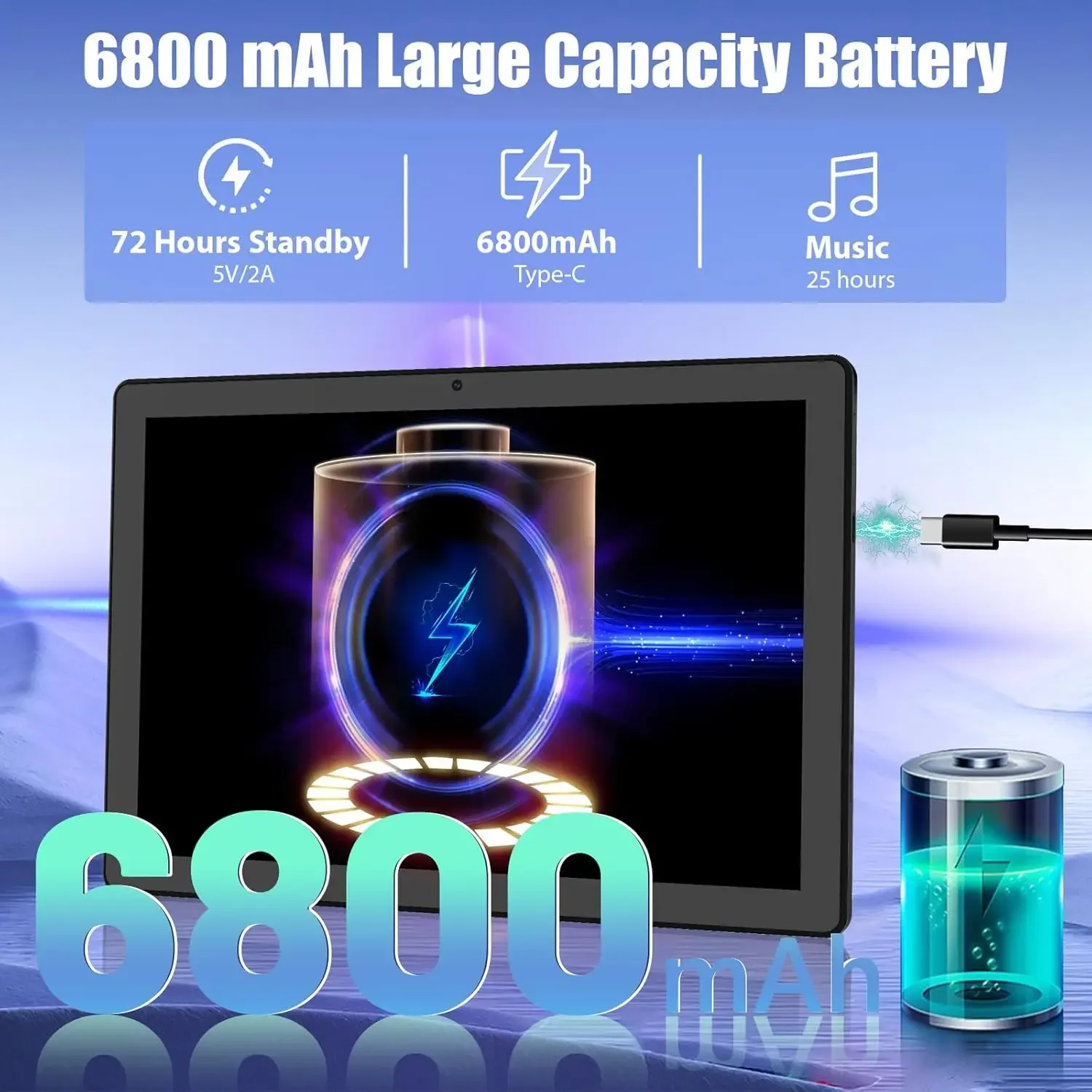 Tablet URAO 11 cali Android 14GB RAM 64GB ROM 6800mAh IPS HD Ekran Dotykowy z Klawiaturą, Etui Ochronnym, Myszą, Rysikiem, Zestaw 8 w 1