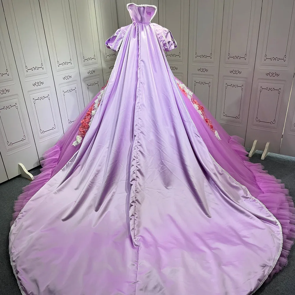 Quinceanera Dress 2024 Ball Gown Detachable Jacket Customized Embroidery Princess Sweet 15 16 Birthday Party Formal Wear LSMU55