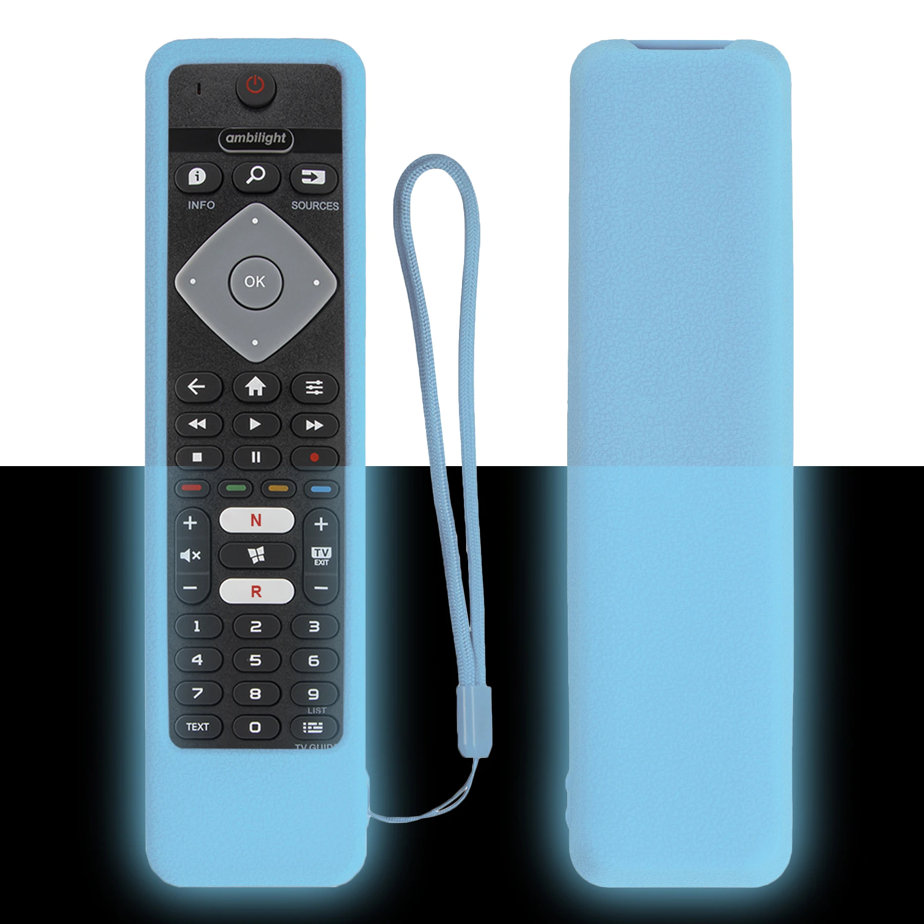 حافظة لجهاز التحكم عن بعد من السيليكون لتلفزيون فيليبس الذكي 55PUS7304 75PUS6754/12 65PUS6754 65PUS6704 55PUS6754 70PUS7304 غطاء مضاد للانزلاق