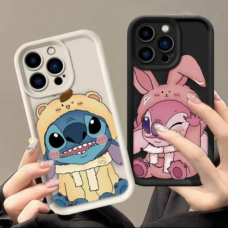 Cute Lilo Stitch Angel Cover Phone Case For Oneplus 11 10R 8T NORD CE 4 LITE ACE 2 3 Google PIXEL 7 8 7A 8A 9 Case Funda Capa