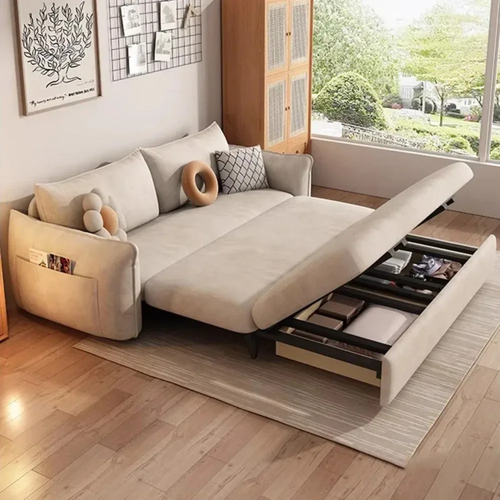 

Luxury Nordic Fashion Lazy Living Room Sofa Storage Relaxing Folding Modern Simple Sofa Bed Muebles Para El Hogar Home Furniture