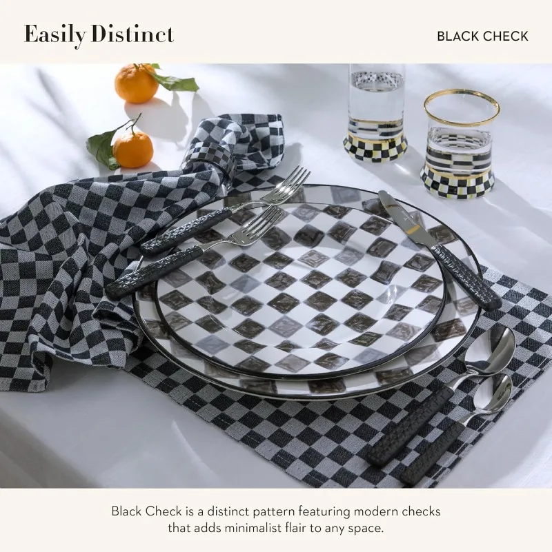 وعاء تقديم من الخزف الحجري مكون من 14 كوبًا، وعاء مزرعة كبير مزخرف للمطبخ، والسلطة، والمعكرونة، والفواكه، وعاء سيراميك، ونمط فحص أسود