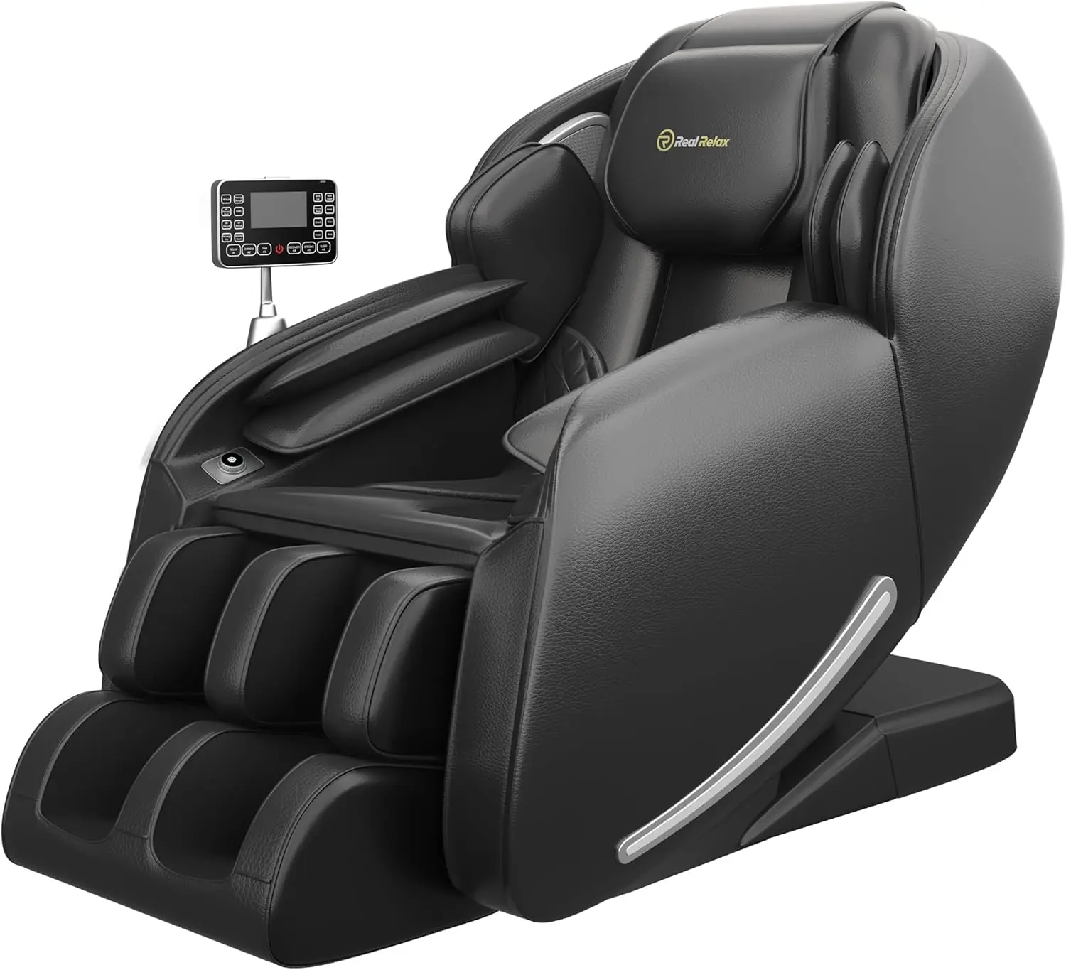 

2025 Massage Chair, Zero Gravity SL-Track Shiatsu, Heat, APP Control, Child Lock, Bluetooth Foot Roller, All Black