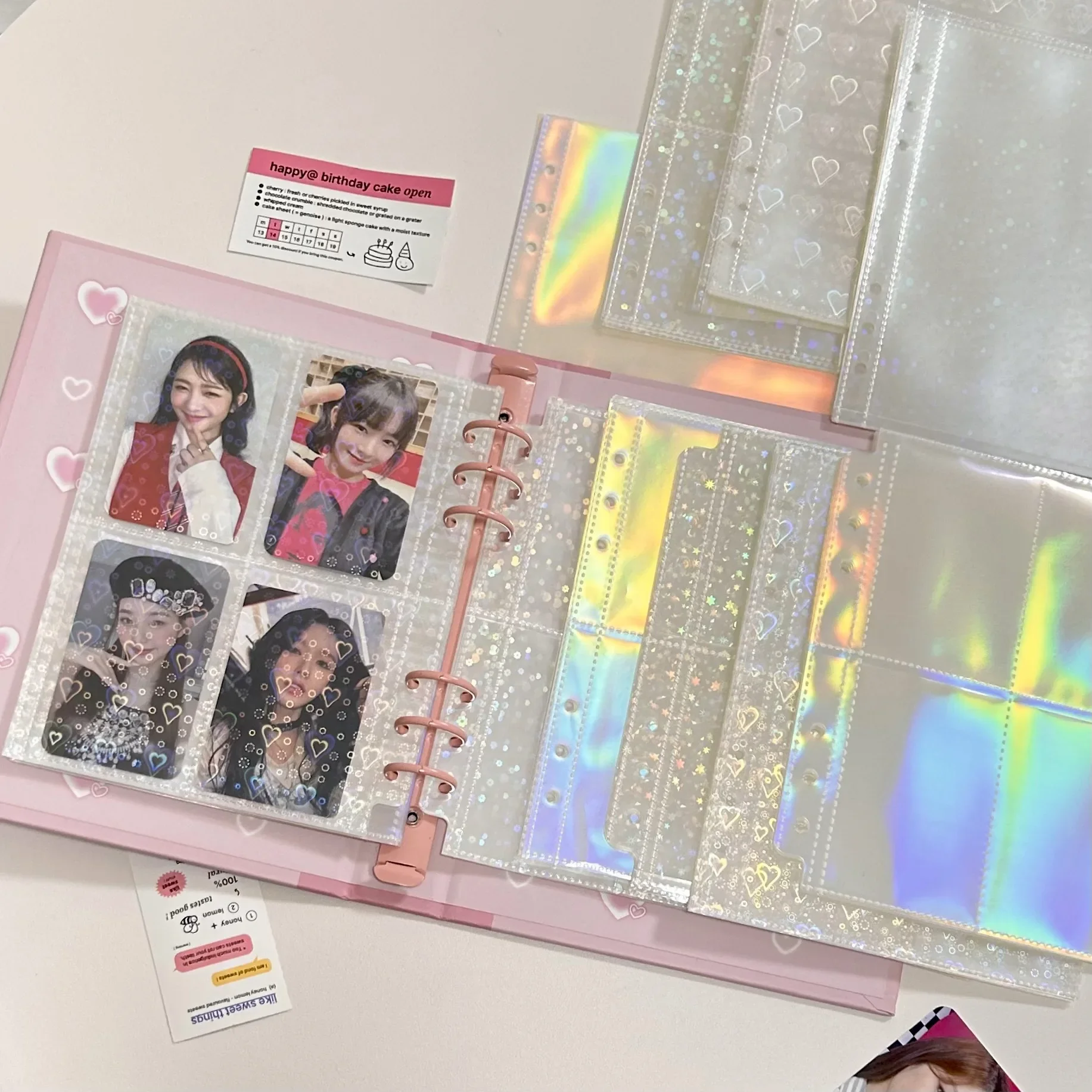 1-4 Fächer Kpop Idol Postkartenalbum Fotokartenordner Innenseiten Multi-Taschen Fotokartenordner Innenseiten Fotokartenordner