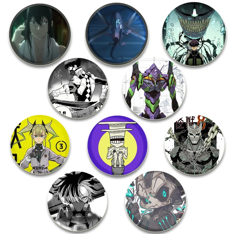 Fans Collections Japanese Anime Kaiju No.8 Enamel Pin Backpack Collar Badge Tinplate Brooches Cartoon Lapel Pins Jewelry Gifts