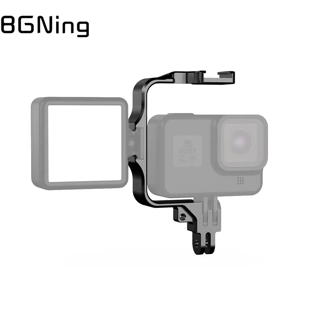 Aluminum Action Camera Live Vlog Bracket Cold Shoe Lights Mount for Gopro 13 12 11 10 DJI Action 5 Pro Cage Rig Protective Frame