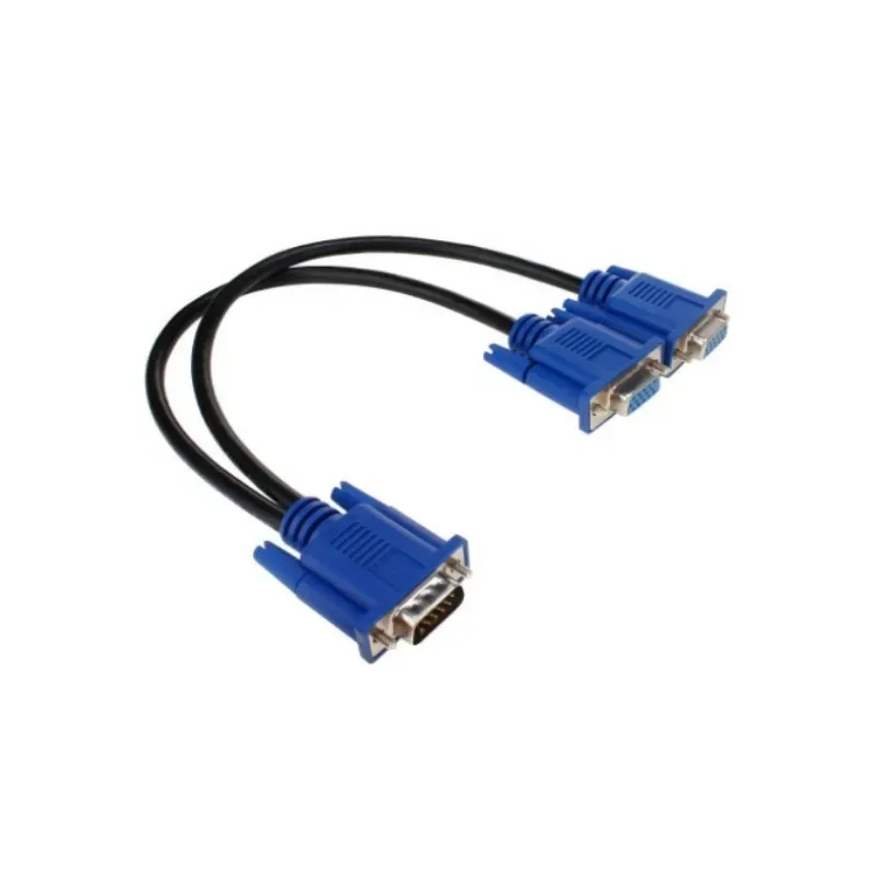 Cavo Splitter VGA 1 Computer a doppio adattatore per Monitor 2 Y Splitter maschio a femmina cavo VGA per PC