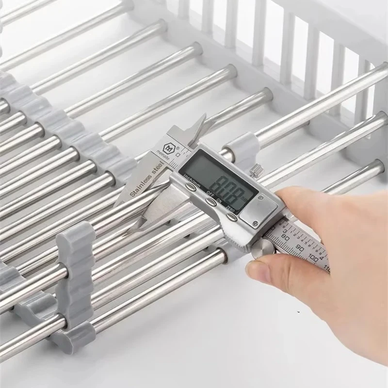 Kitchen Sink Drain Rack Stainless Steel Extendable Dish Drying Rack Drain basket Fruit Vegetable Washing Drainer Storage rack - Image 3