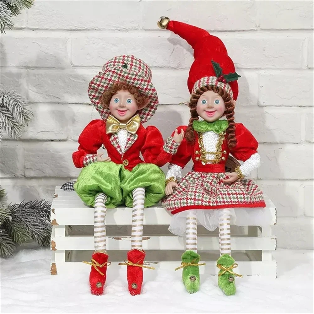 Imagem -02 - Elf Couple Plush Dolls Toys Christmas Tree Pendant Drop Ornamentos Pendurado Decoração Ano Novo Presentes de Natal para Crianças Par