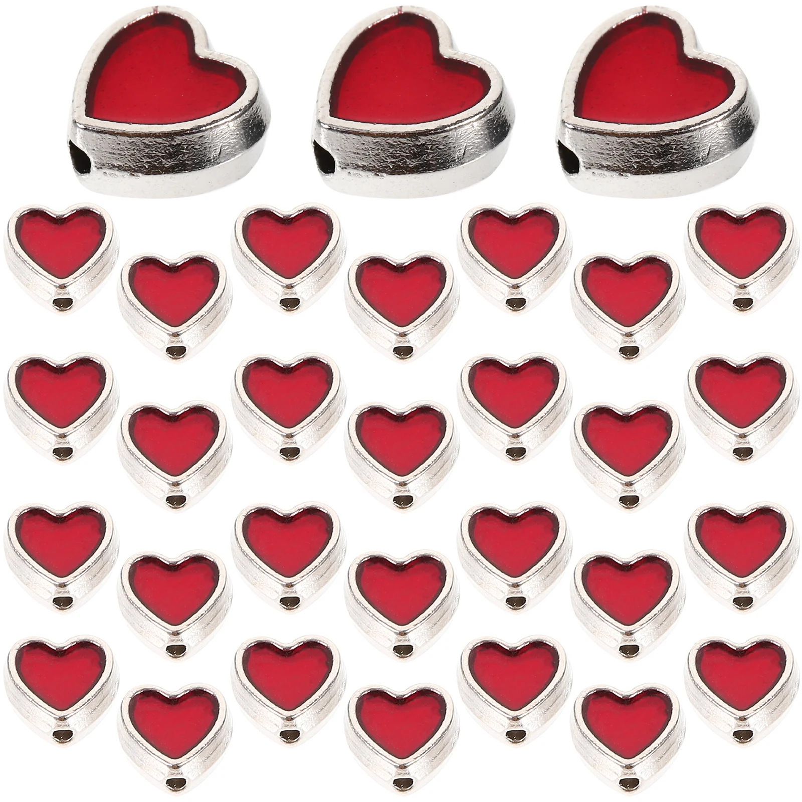 

100pcs Heart Alloy Beads for Jewelry Making Necklace Bracelet Brooch Craft Supplies Wear Bead Bracelet Kit Resistant