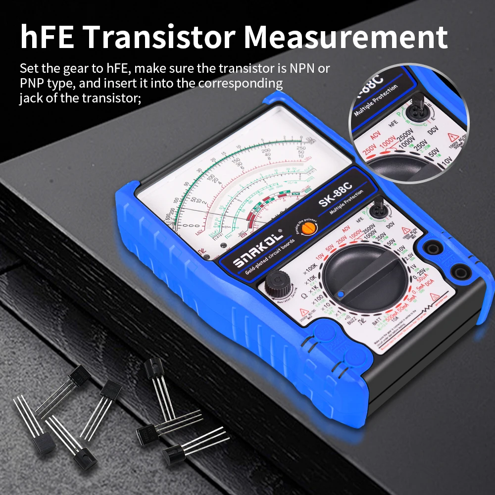 Pointer Multimeter Analog Multimetro DC 10A Current 2500V Voltage  Resistor Professional Multi Tester With Protective Coat