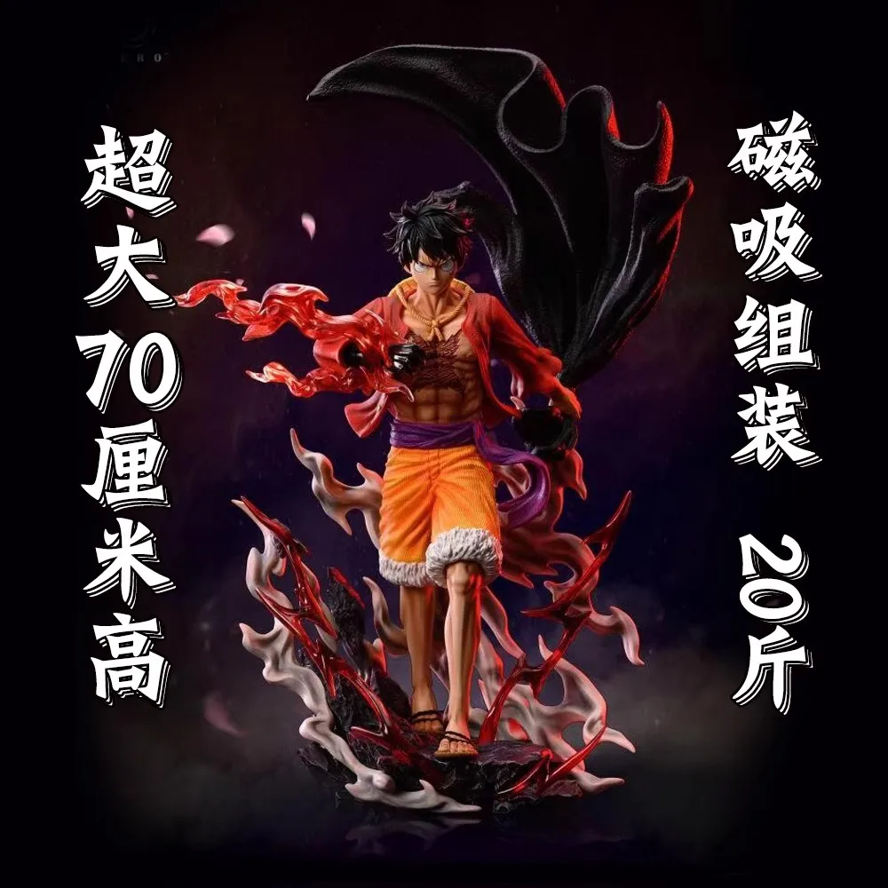 70cm One Piece 1/3 Noszący Nóż Zoron Bardzo Duży Rozmiar Ognisty Pięścią Ace Figurka Anime Ornament Model Gk Statua Prezent Urodzinowy dla Chłopców