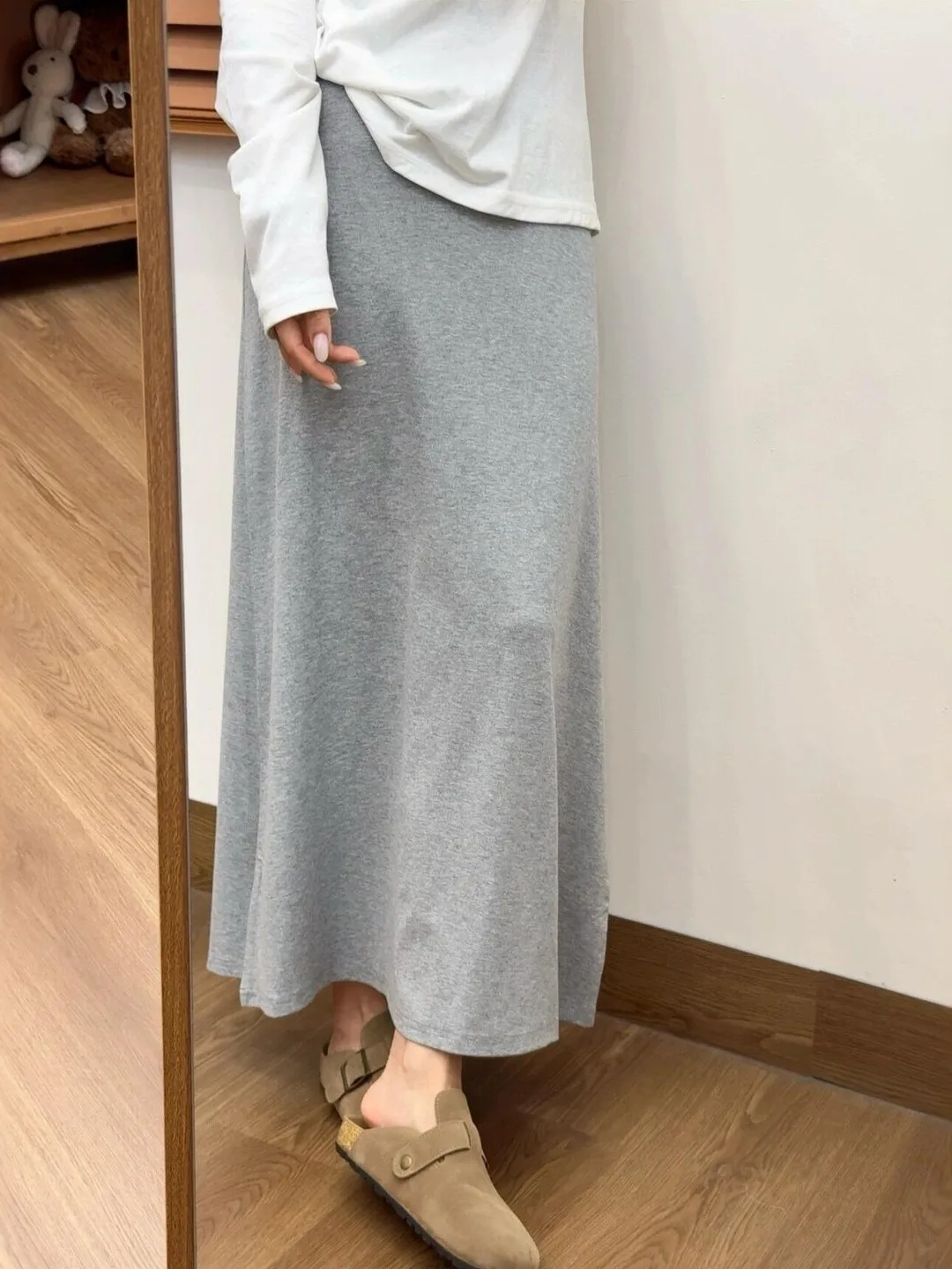 

Korean Japanese High End A-Line Midi Skirt Women's plus Size Hip Concealing Body Skirt Summer Season Regular Thickness