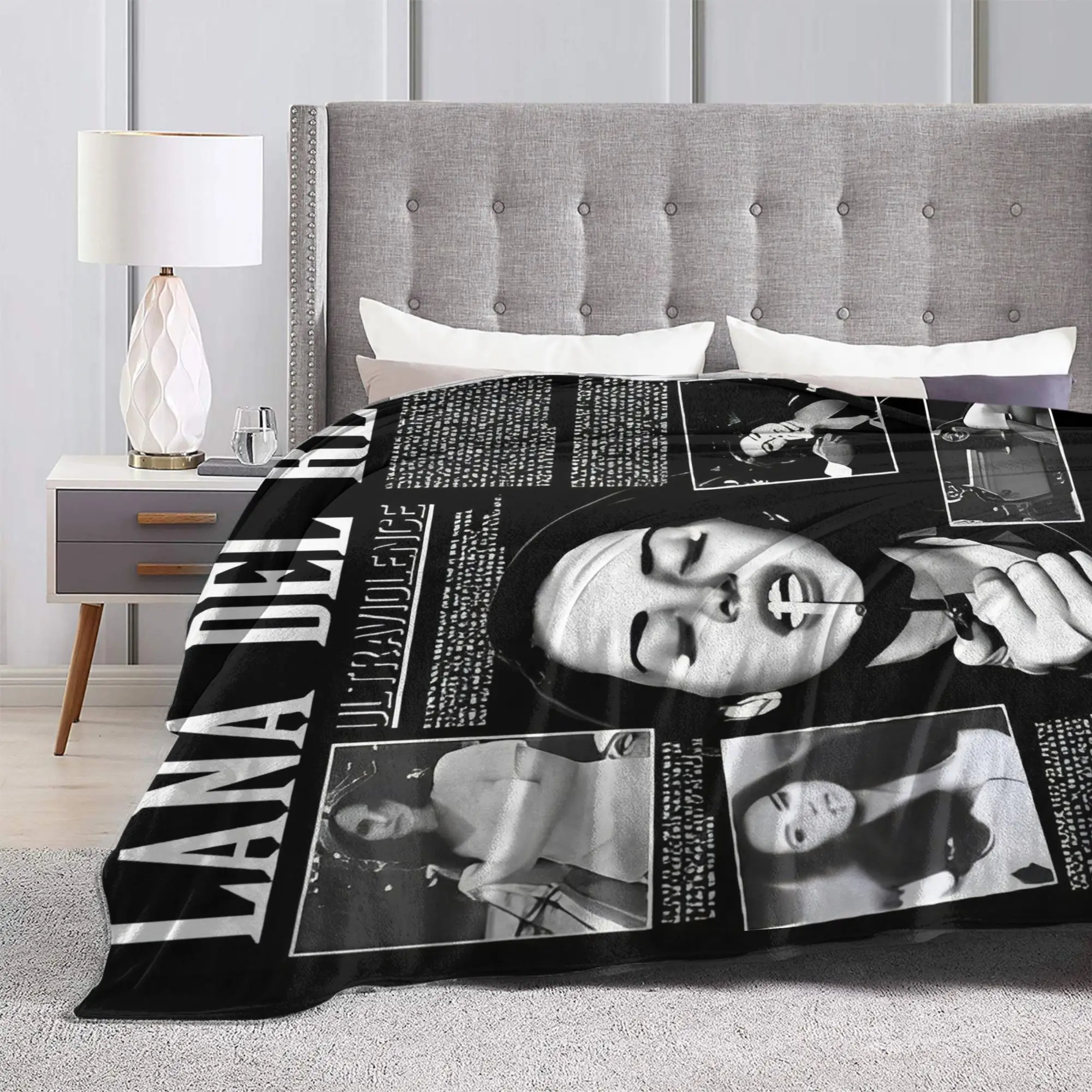 لانا ديل ري Ldr بطانية مطبوعة للرجال والنساء دافئة مريحة رقيق رمي البطانيات للأريكة 50x60 بوصة أحجام متعددة #3