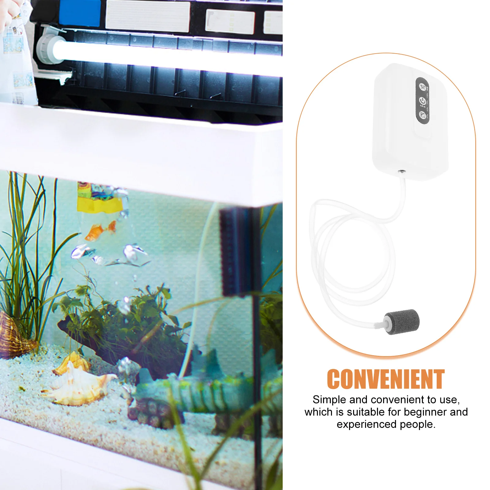 

1Set Small Aquarium Oxygen Bubbler Fish Tank Air Pump USB Charging Pump Professional Oxygen Supply