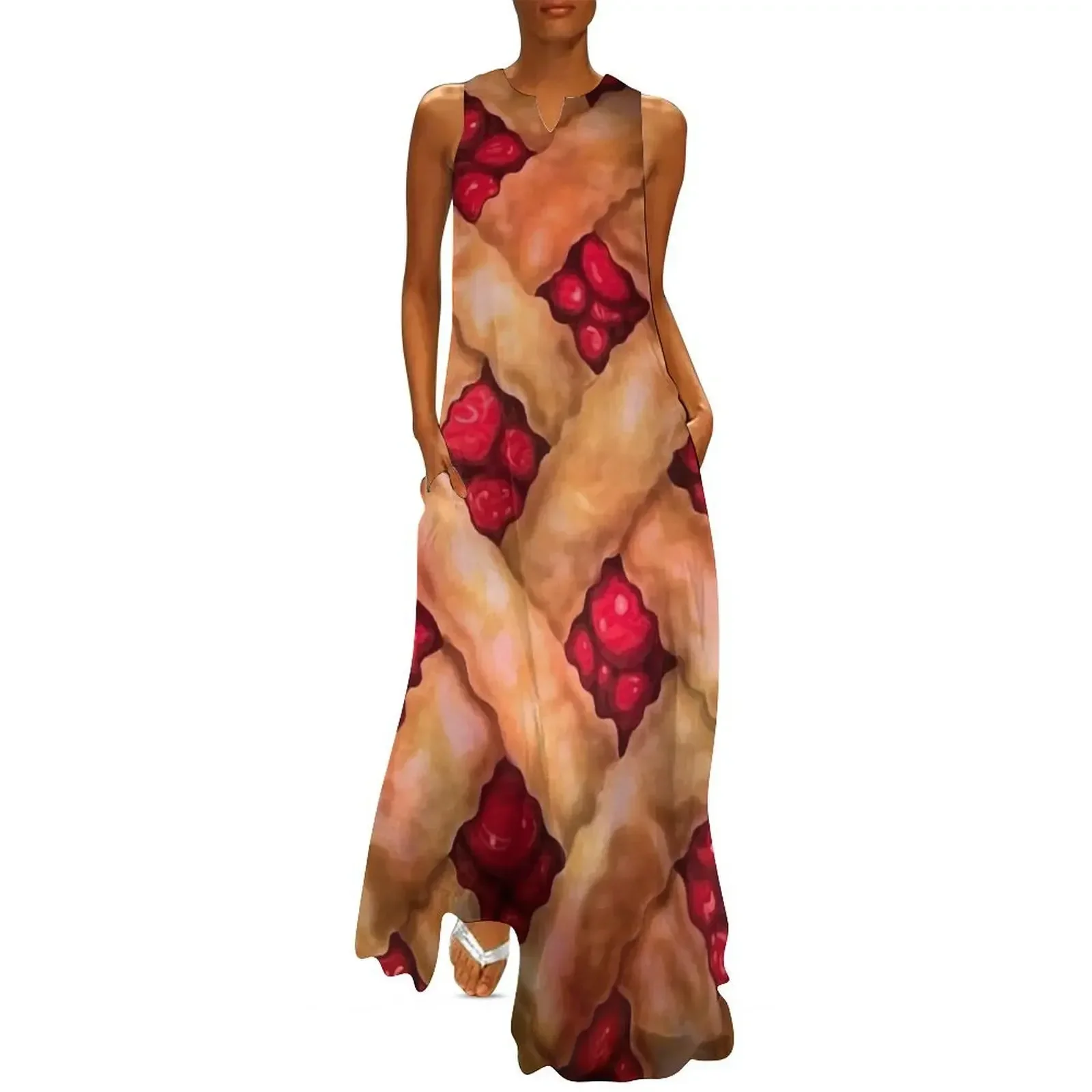 

Cherry Pie Curtain Print - Waitress the Musical - Broadway, West End Long Dress wedding dresses for parties Women's skirt Dress