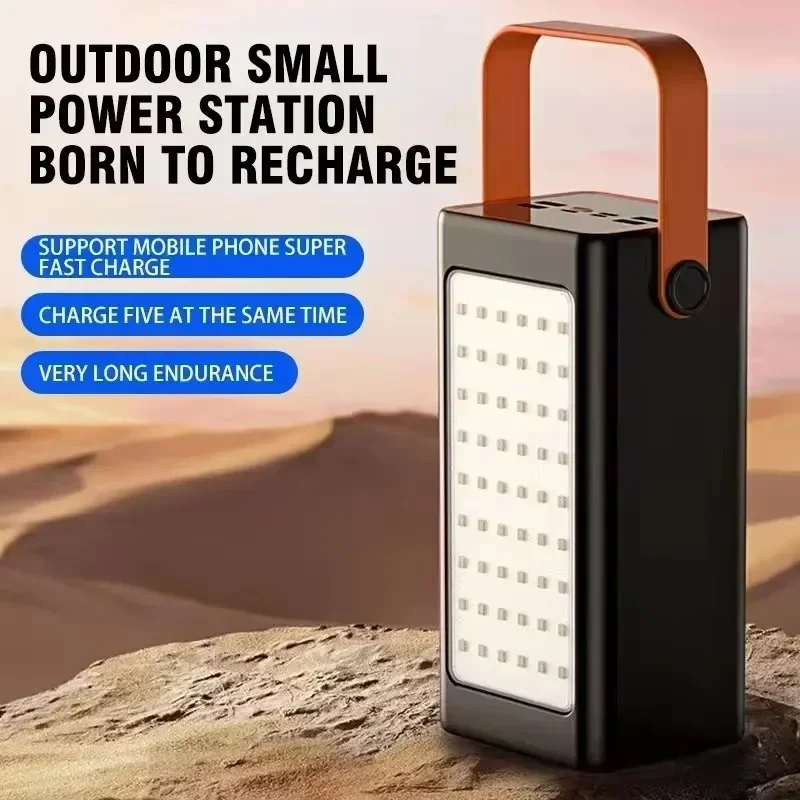 Banco de energía 200000 mAh alta capacidad 66W cargador rápido Powerbank para IPhone portátil batería externa LED Camping luz linterna