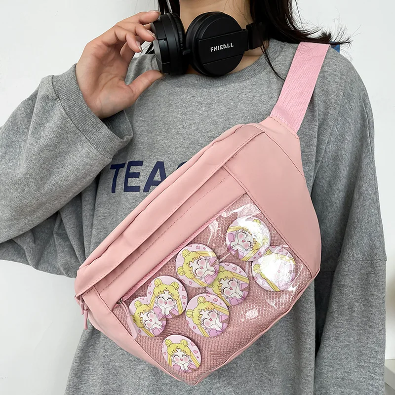 Japanese Kawaii Chest Bag Women Transparent Crossbody Bags Itabag Women 2023 New Purses and Handbags Waist Bag Shoulder Bag Sac