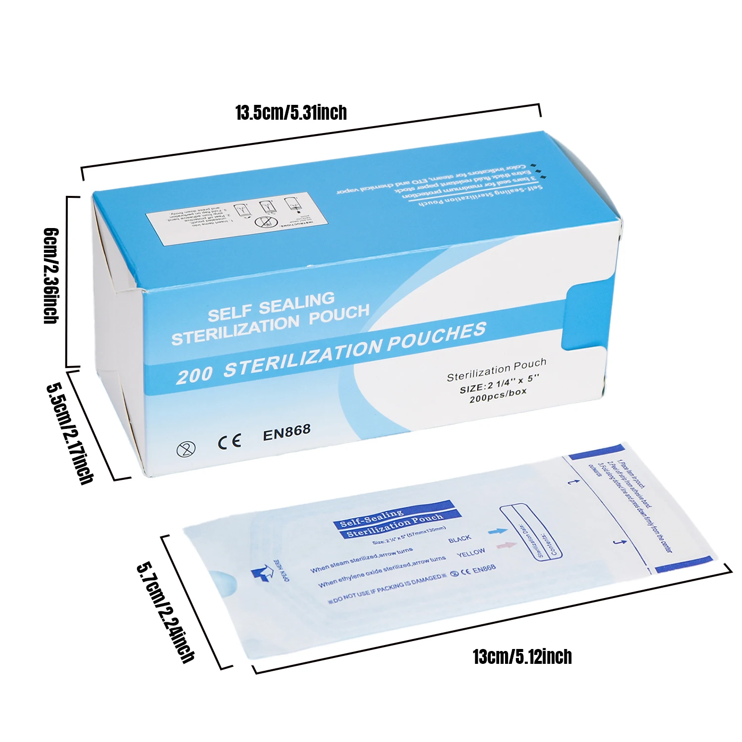 

200pcs/Box 2 SizesTattoo Sterilization Bag Disposable Self-sealing Sterilization Pouches Bags Storage Bag Tattoo Accessories