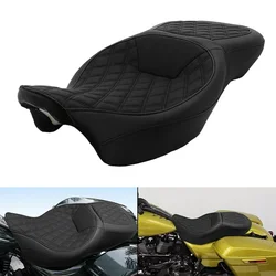 Two-Up Driver Passenger Seat Motorcycle PU Leather Cushion For Harley Touring Road King Glide Special FLTRX FLTRXS 2009-2022