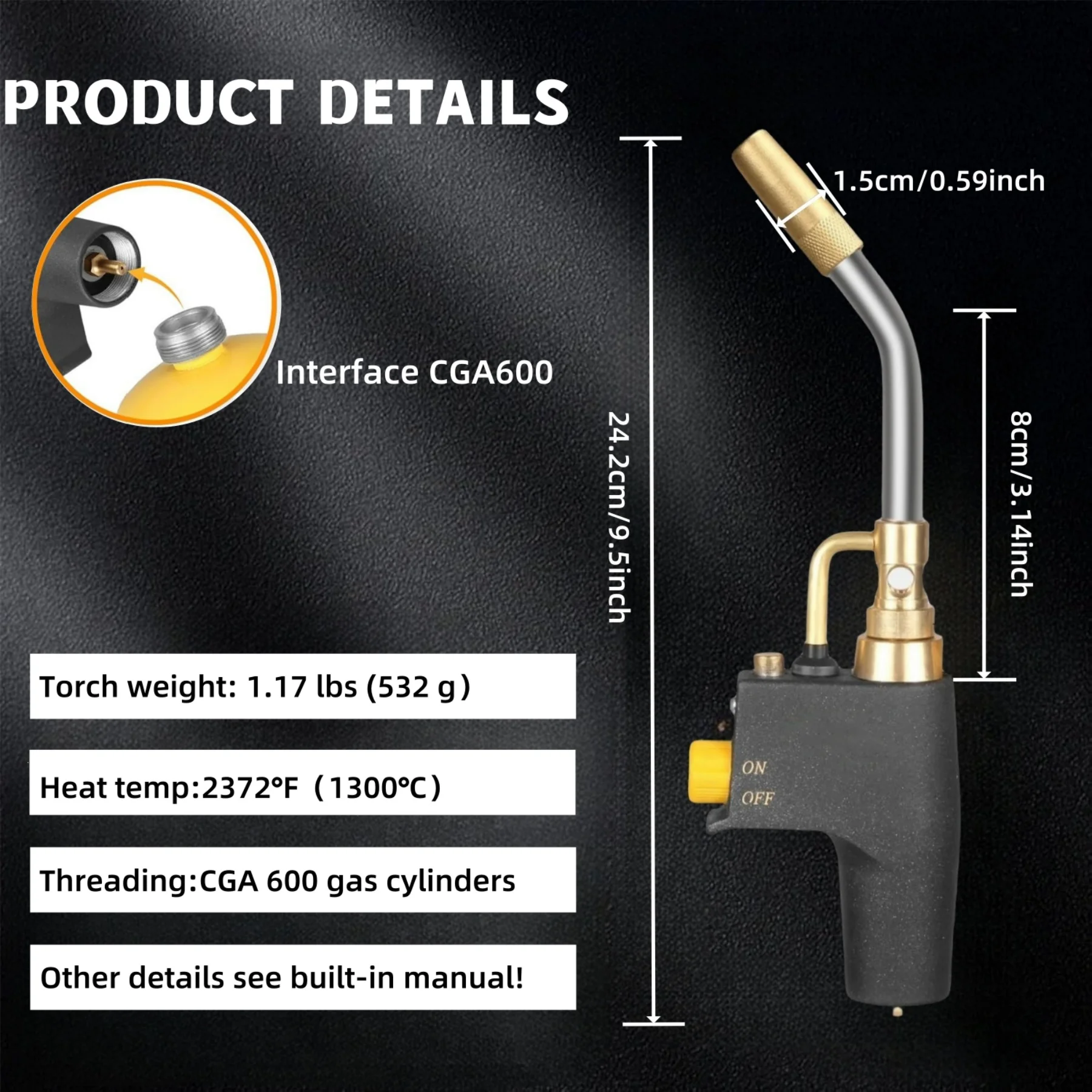 MAPP شعلة لحام الغاز البروبان لهب الشعلة المحمولة مع محول تحويل الغاز لحام تصلب الشواء صب المجوهرات