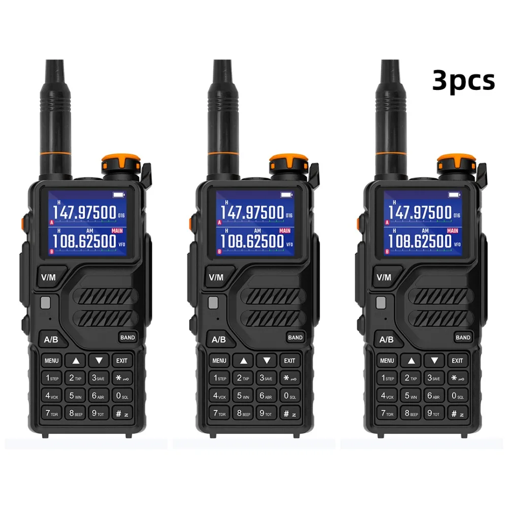 3PCS Baofeng Walkie Talkie UVK5 Plus 10W Full Band Type-C AM Scrambler NOAA FM Comumicador Station Amateur Ham Two Way Radio