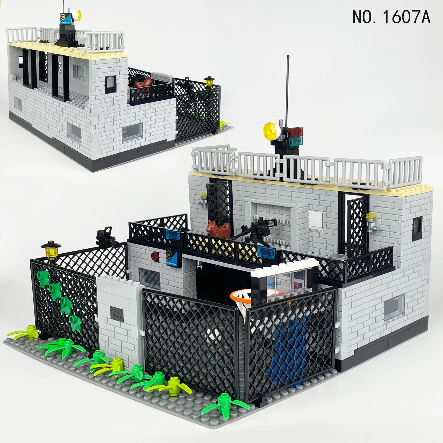 MOC WW2-Building Block Brinquedos para Crianças, Sentry Tower, Building Block Acessórios, Basketball Court Modelo Tijolo, Fit para Presentes