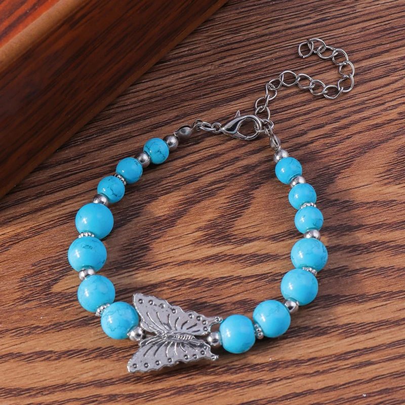 Aihua Tibetan Silber Natur Türkis Stein Perlen Armband & Armreif für Frauen Böhmen ethnische Aussage Schmuck Zubehör – Detail 2
