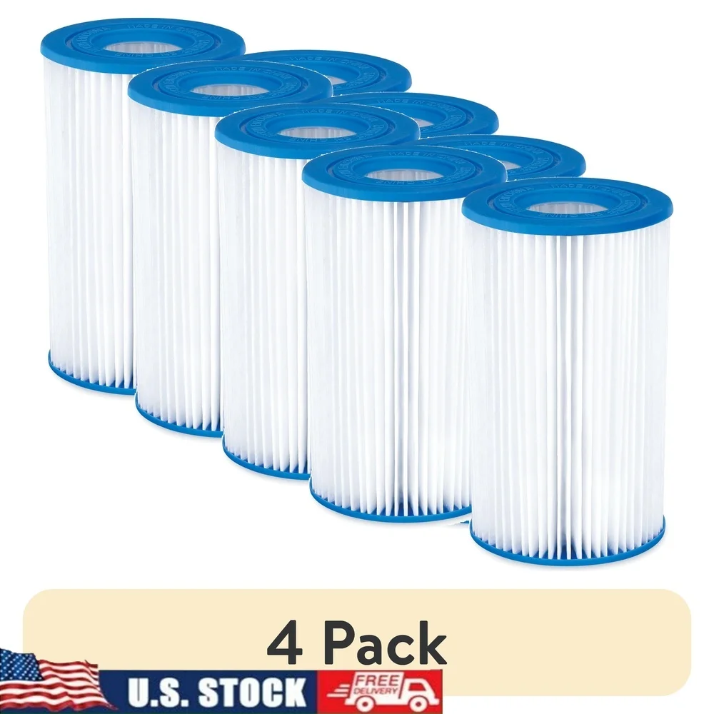 

4 Pack Type A C Pool Filter Cartridge Heavy Duty Ultra Fine Paper Pleated Design Efficient Filtration Easy Replacement