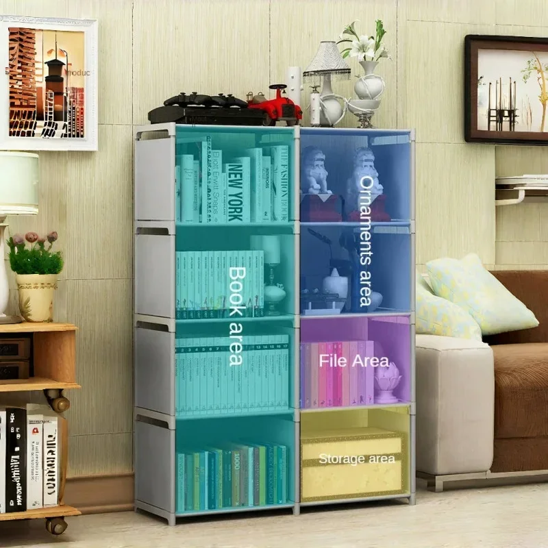 Simple Bookshelf Easy Assembly Bookcase Can Be Moved Children\'s Debris Rack Home Furniture Book Shelf Storage Locker Holders