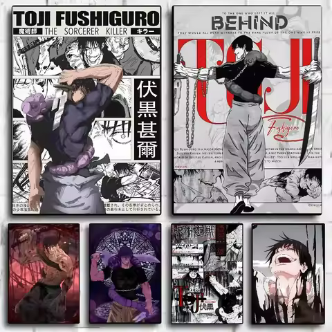 Kaisen Fushiguro Toji Anime Poster HD Art Sticky Wall Waterproof Home Living Room Bedroom Bar Aesthetic Decoration