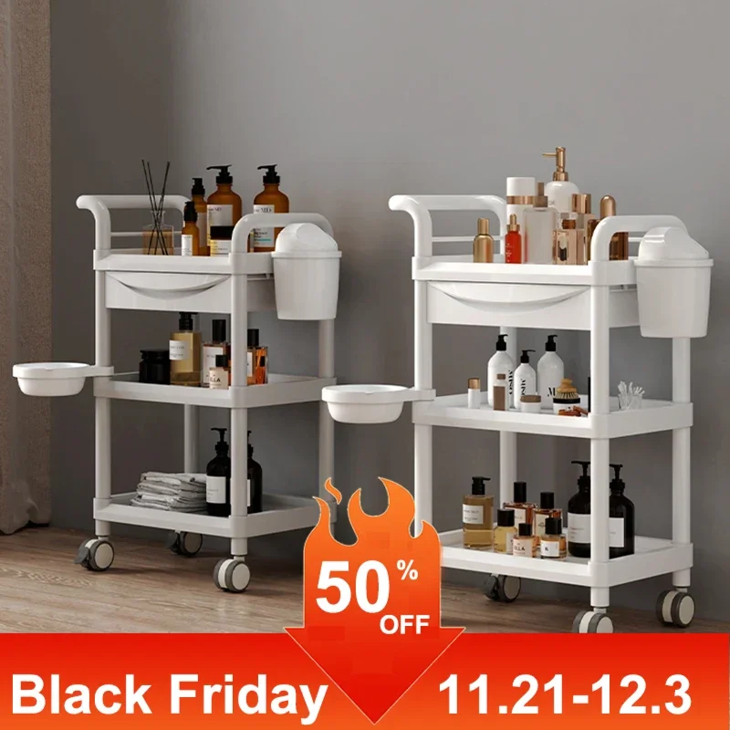 

Nordic Rolling Cart Cosmetologist Trolley Rotating Serving Beauty Salon Decor Furniture Multifunctional Muebles Belleza Barber