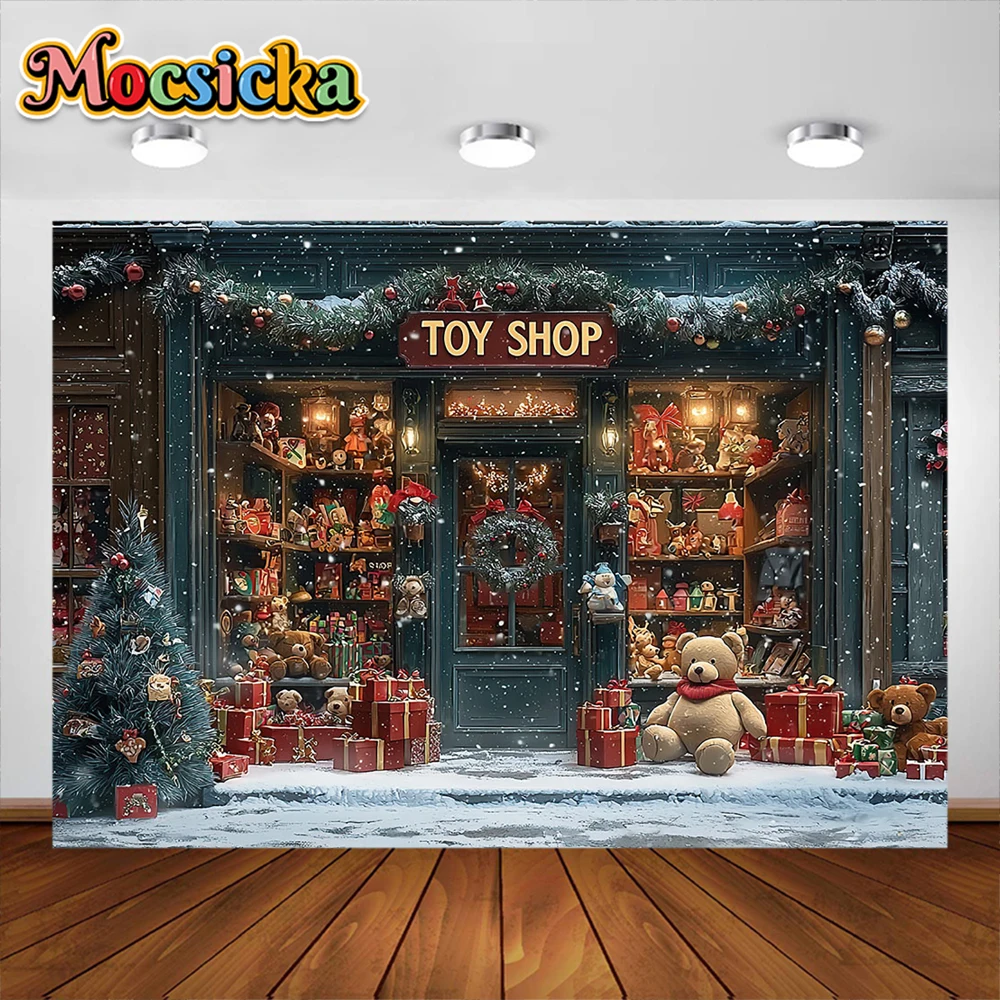 Christmas Toy Shop Photography Background Xmas Store Nutcracker Holiday Decor Boys Girls Photo Portrait Backdrops Studio Props