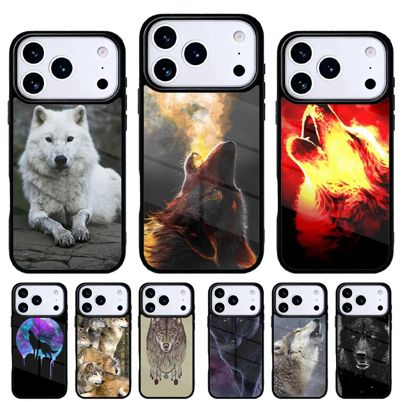 Funda para iPhone con diseño de lobo rugiente – Carcasa trasera