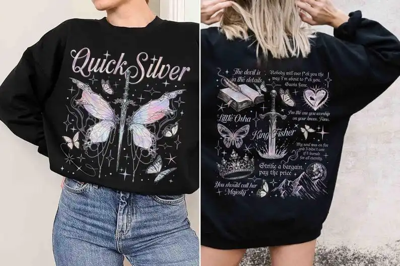 

Quicksilver Two-sided For Fan Saeris Fane King fisher winter Sweatshirt Little Osha Fantasy Gift For Book Lover thermal hoodie