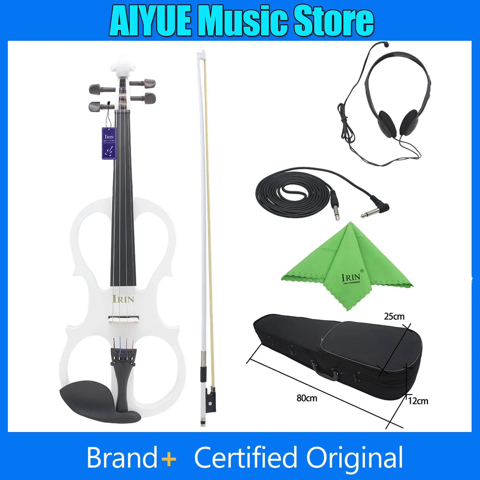 

IRIN 4/4 Electric Violin Maple Body Professional Electro Violin Silent Fiddle With Case Cable Headphone Violin Parts