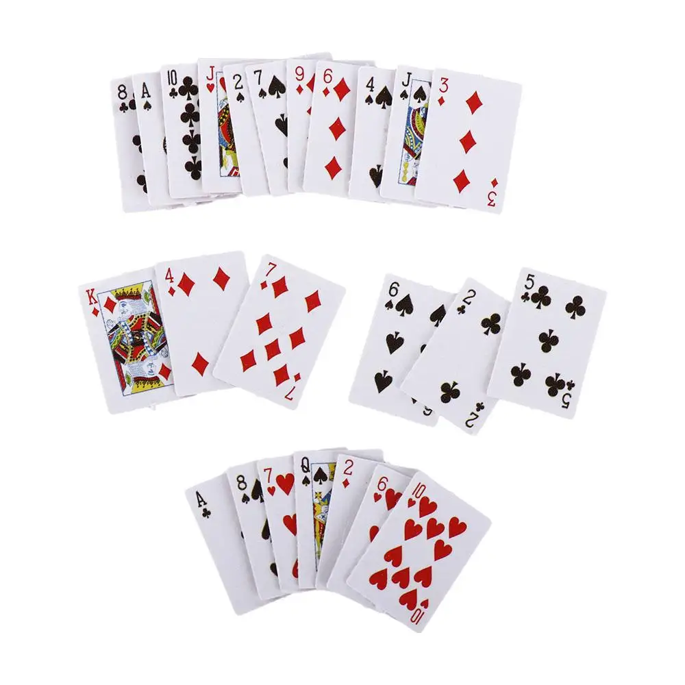 

1:12 Dollhouse Accessories Mini Poker Cards Playing Poker Cards Miniature Games Poker Mini Playing Cards Miniature Dollhouse