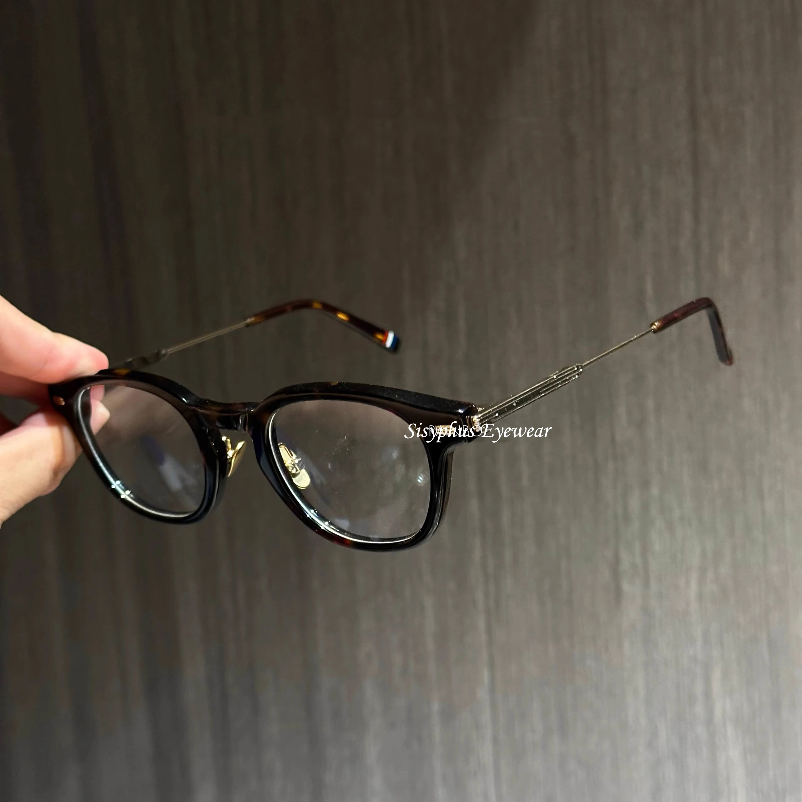 Retro Plate Trendyy Tortoise Shell Glasses Frame, Ultra-Light and Exquisite Street Photography, Plain Decoration, Can Be Equipped with High Myopia