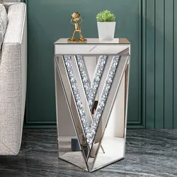 Pregaspor Silver Mirrored end Table, Coffee Table 22