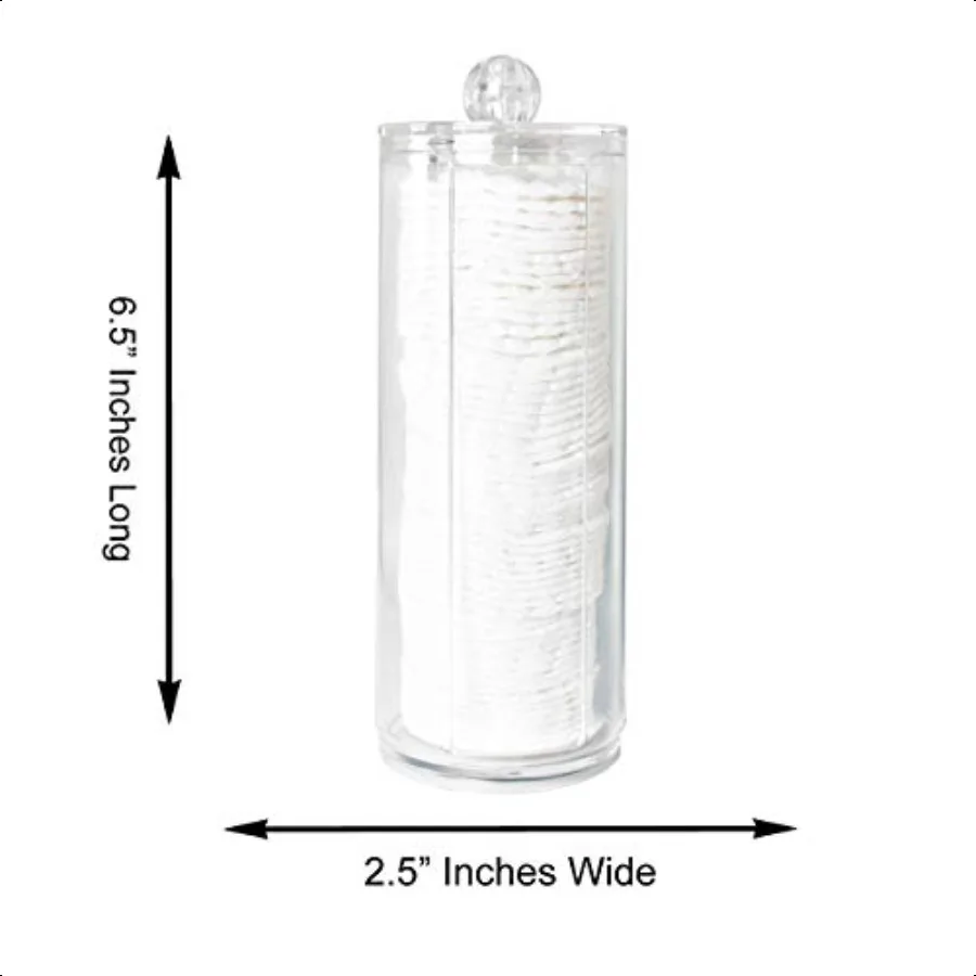 ที่ใส่แผ่นสำลีเช็ดเครื่องสำอางอะคริลิคใส พร้อมที่จัดระเบียบและชั้นวางโชว์