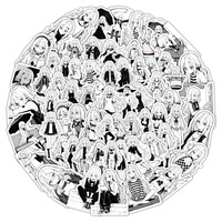 50/100PCS Rachel Gardner Cartoon Stickers Angels of Death Anime Decoration Black White DIY Toys Laptop Guitar Car Bike Decals
