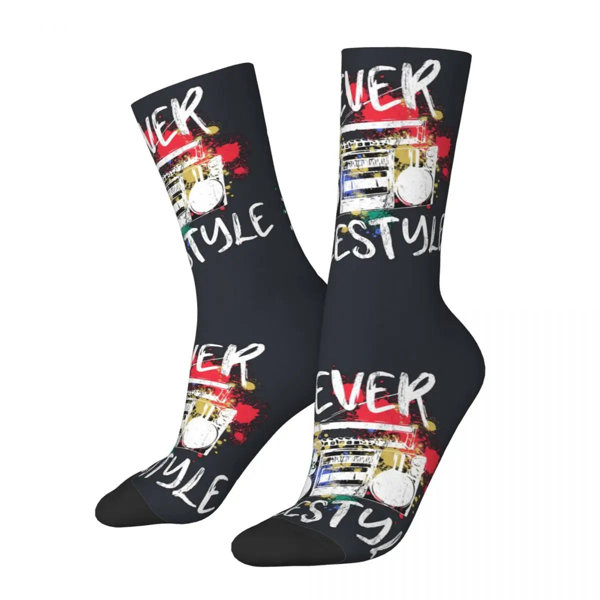 Hip Hop Forever Freestyle Watercolor Spray Paint Men's Socks urban style Hip Hop Crew Sock Gift official-website tops fugees