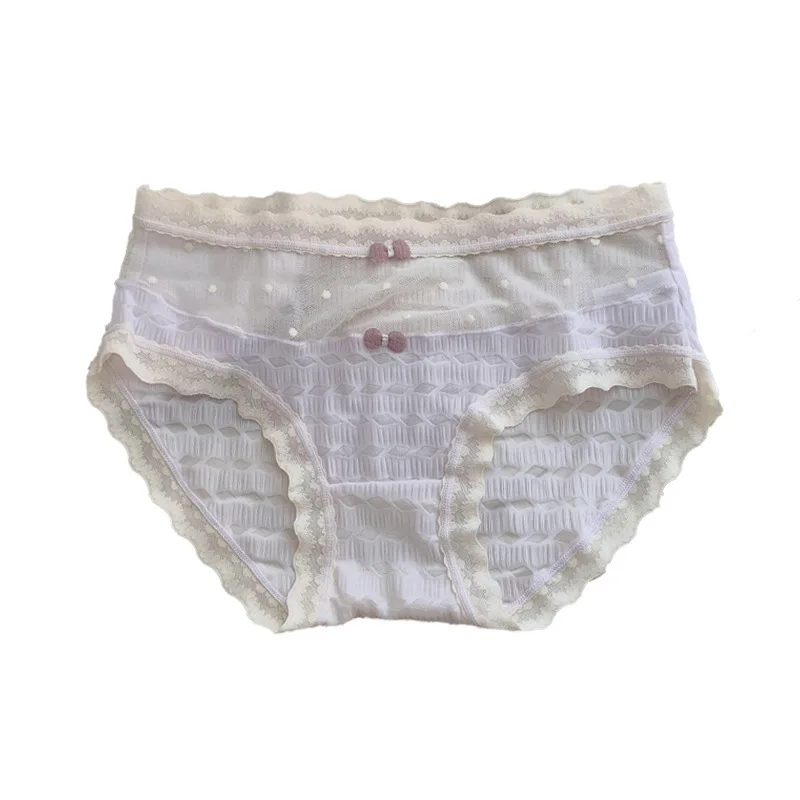 الحلو أنيق مطوي فقاعة السراويل عالية القيمة شبكة Ruched الملابس الداخلية النسائية الورك المعانقة مثلث سراويل حجم كبير مكافحة العث النمل