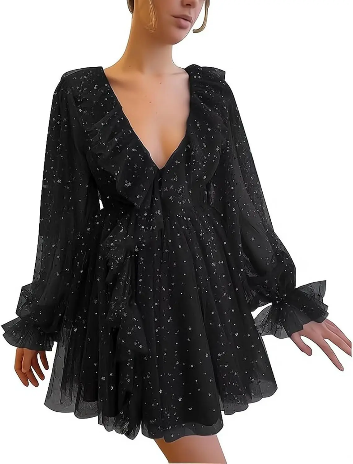 robes-de-soiree-a-manches-longues-en-tulle-etoile-col-en-v-a-volants-robes-de-bal-courtes-pour-adolescents-robe-de-bal-scintillante-robe-de-cocktail-2026