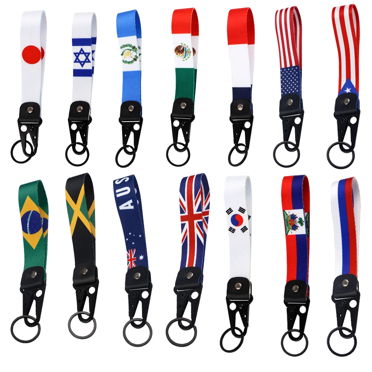 

National Flags Short Lanyard Neck Strap Hand Wrist Pendant Car Motorcycle Key Strap Used In Phone Rope Accessories