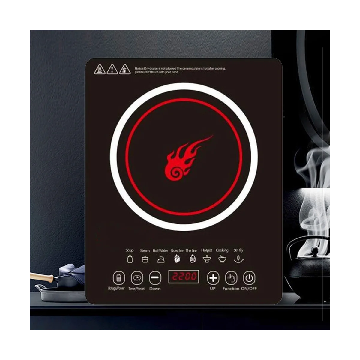 Портативная индукционная варочная панель с 8-уровневой горелкой на столешнице, электрическая индукционная плита, вилка стандарта США