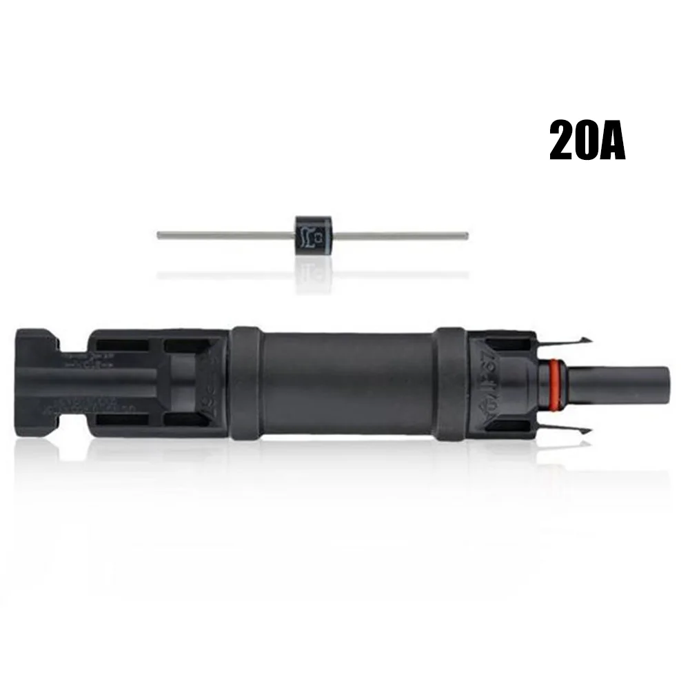 20A 30A DC Diode Solar Plug Connector For PV System Solar Panel Parallel Connection Antireflux Protection Panel Fuse Holder