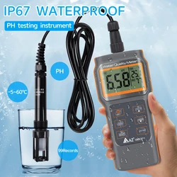 AZ 86021 Multi Function Water Quality Tester pH Dissolved Oxygen Detector PH/SALT/D.O./TEMP Aquaculture Oxygen Content Tester