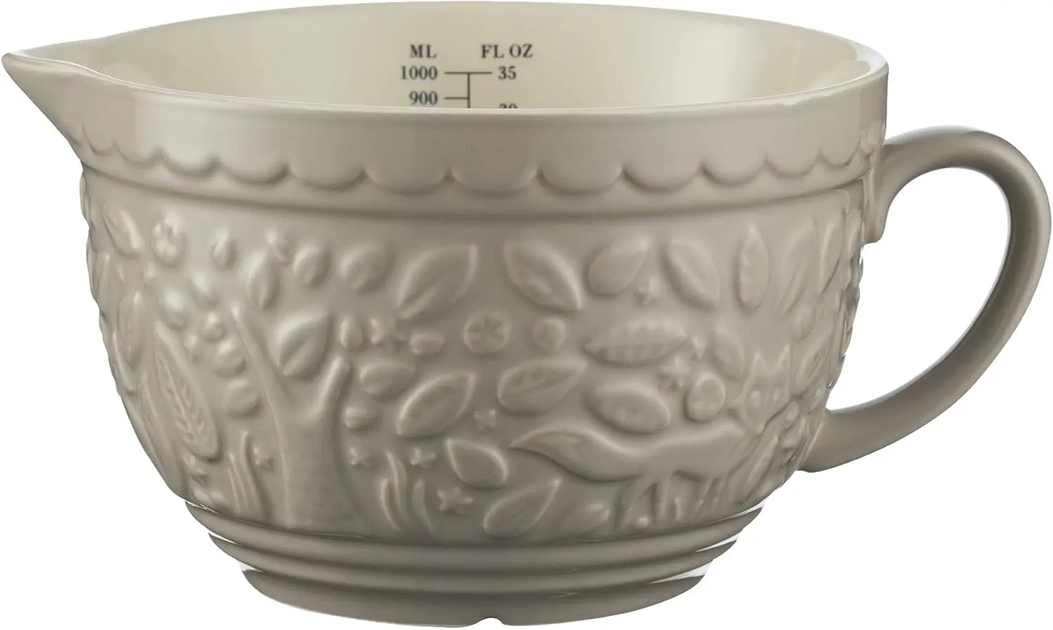 

In The Forest Measuring Jug - 34 oz, Microwave & Dishwasher Safe, Detailed Embossing