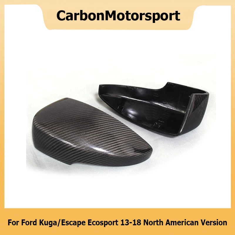 Replacement Style ABS+Real Carbon Fiber Mirror Cover For Ford Kuga/Escape Ecosport 13 14 15 16 17 18 North American Version